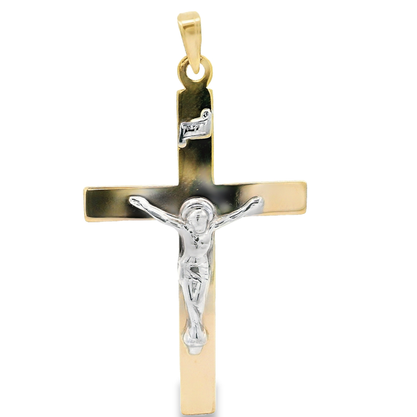 14K Two-tone INRI Crucifix Pendant Chipper's Jewelry Bonney Lake, WA