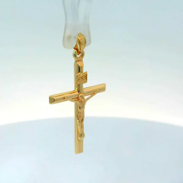 14K Yellow Gold Hollow Crucifix Pendant Image 2 Chipper's Jewelry Bonney Lake, WA