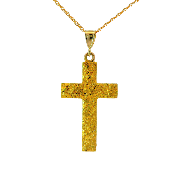 Vintage Nugget Cross Pendant with 14K Gold-Filled Chain Chipper's Jewelry Bonney Lake, WA