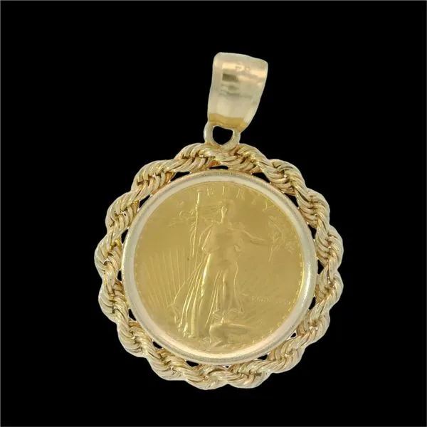 14K Yellow Gold 1986 Gold Eagle 5 Dollar Coin Pendant Chipper's Jewelry Bonney Lake, WA