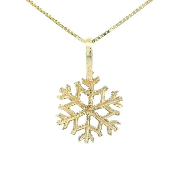 14K Yellow Gold Snowflake Pendant with 18" Chain Chipper's Jewelry Bonney Lake, WA