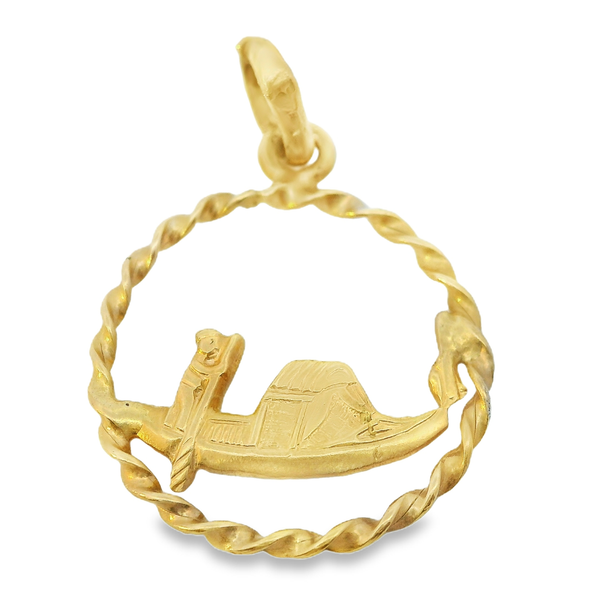 14K Yellow Gold Vintage Venice Gondolier Charm Pendant Chipper's Jewelry Bonney Lake, WA