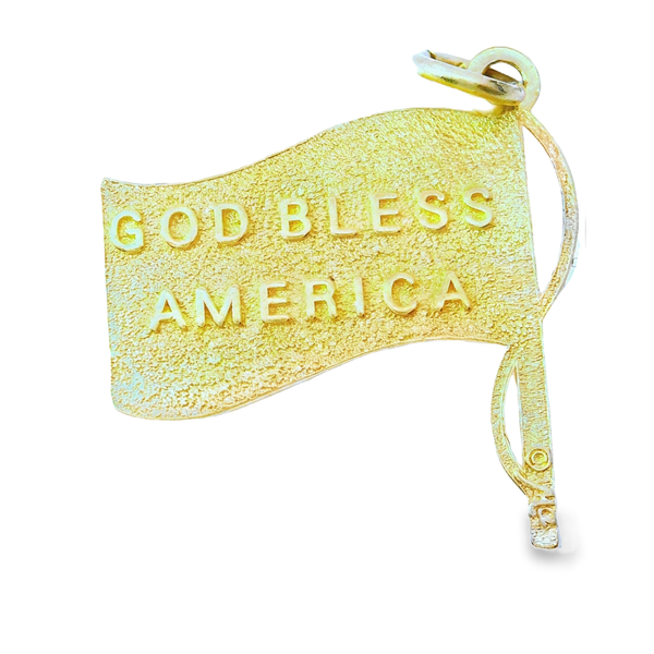 14K Yellow Gold American Flag Charm Pendant Image 2 Chipper's Jewelry Bonney Lake, WA