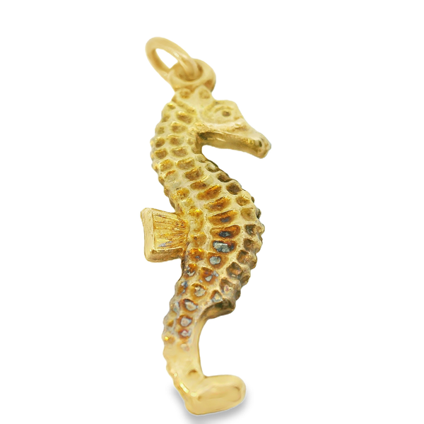 14K Yellow Gold Vintage Seahorse Charm Pendant Chipper's Jewelry Bonney Lake, WA