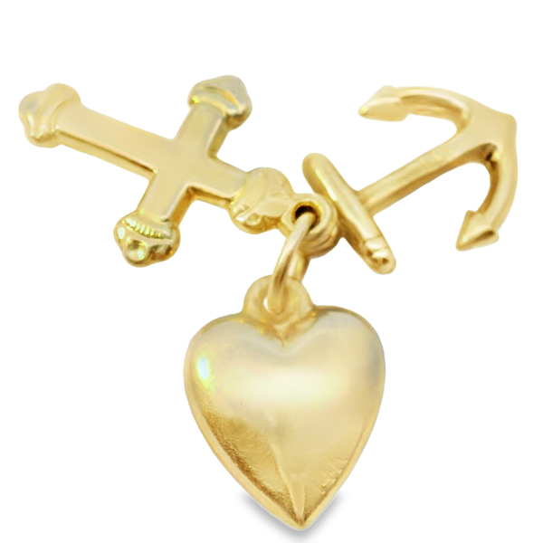 14K Yellow Gold Vintage Faith Hope Charity Pendant Chipper's Jewelry Bonney Lake, WA