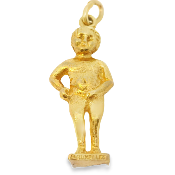 14K Yellow Gold Vintage Manneken Pis Brussels Pendant Chipper's Jewelry Bonney Lake, WA