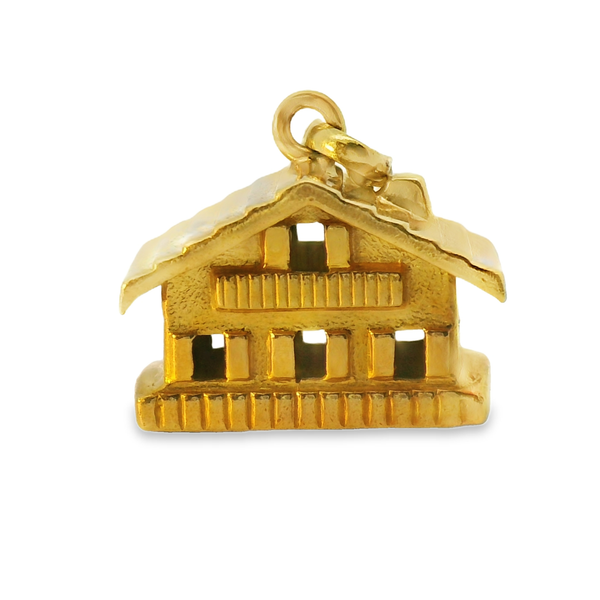 18K Yellow Gold Vintage Swiss Chalet Pendant Chipper's Jewelry Bonney Lake, WA