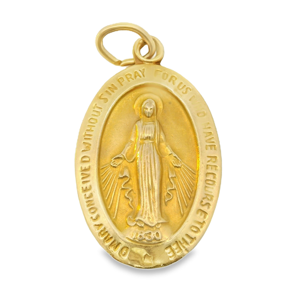 14K Yellow Gold Vintage Virgin Mary Pendant Chipper's Jewelry Bonney Lake, WA