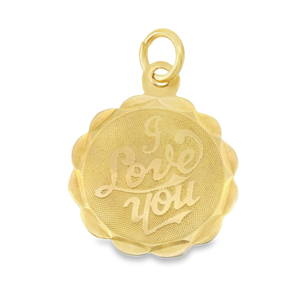 14K Yellow Gold Vintage I Love You Pendant Chipper's Jewelry Bonney Lake, WA