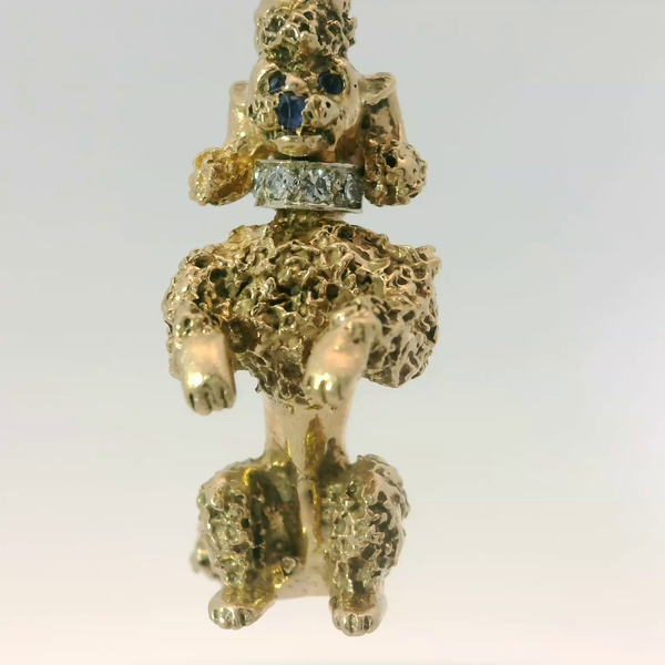 14K Yellow Gold Vintage Poodle Charm Pendant Chipper's Jewelry Bonney Lake, WA