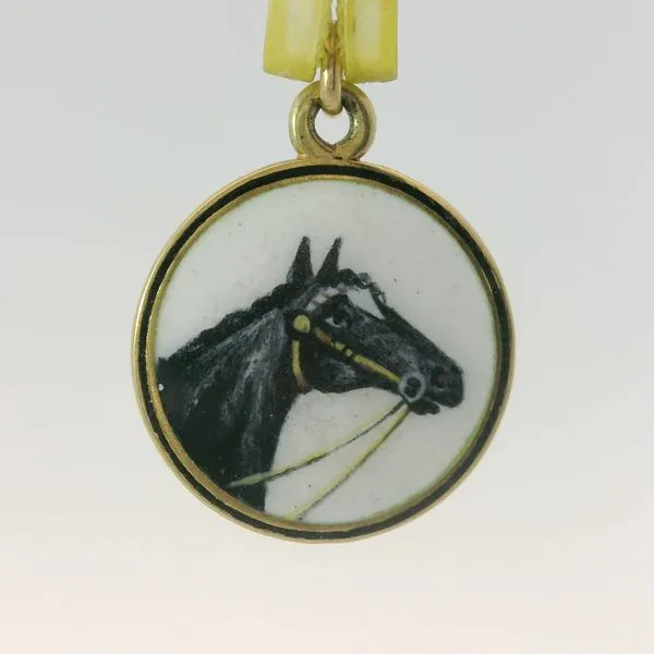 14KY Victorian Enamel Horse Charm Chipper's Jewelry Bonney Lake, WA