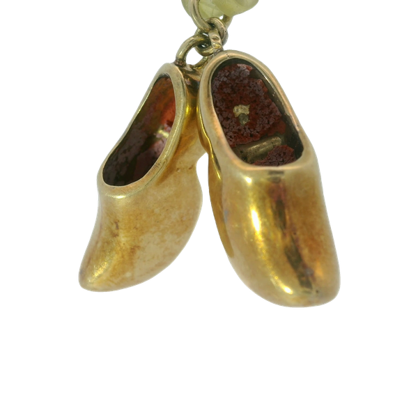 14K Yellow Gold Wooden Shoes Charm Pendant Image 3 Chipper's Jewelry Bonney Lake, WA