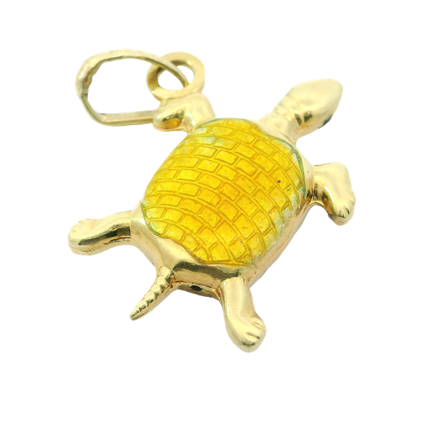 14K Yellow Gold Enamel Turtle Charm Pendant Image 2 Chipper's Jewelry Bonney Lake, WA