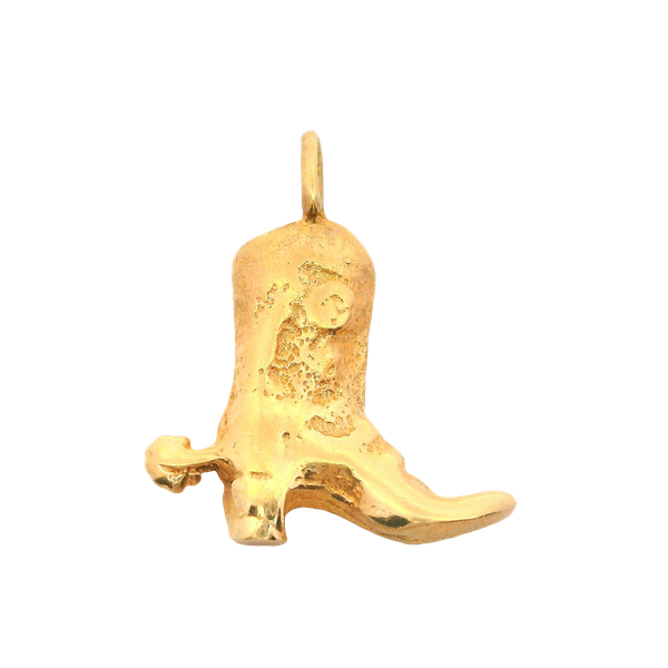 14K Yellow Gold Cowboy Boot Charm Pendant Chipper's Jewelry Bonney Lake, WA