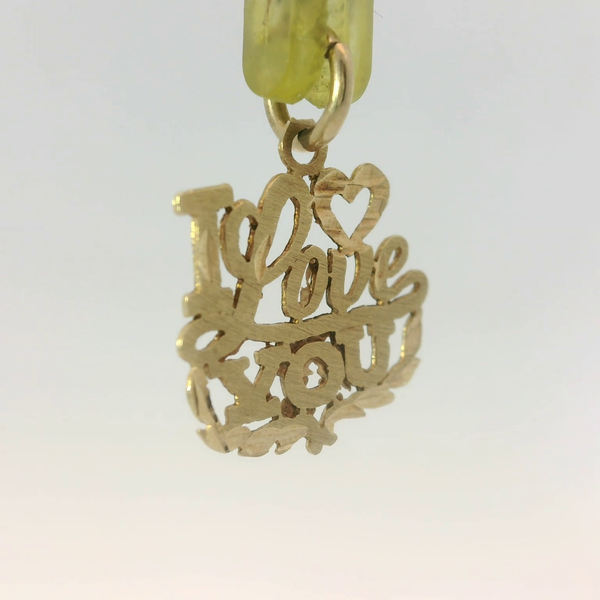14K Yellow Gold I Love You Charm Pendant Image 3 Chipper's Jewelry Bonney Lake, WA