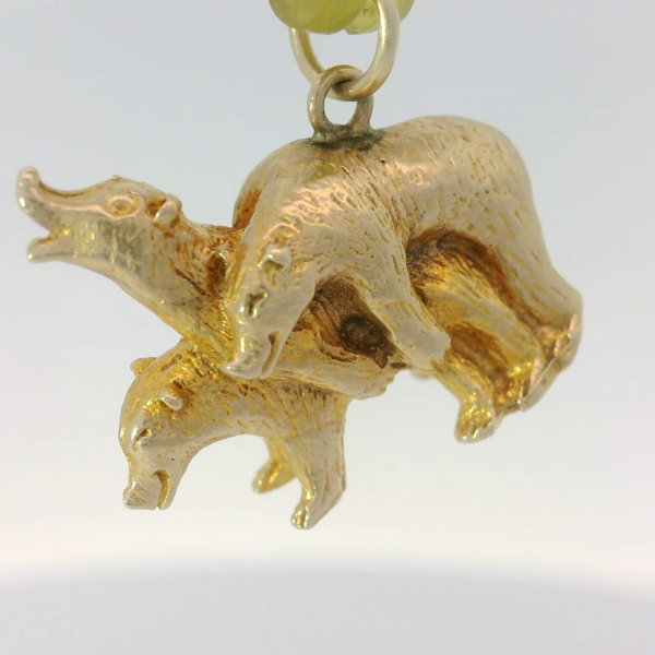10K Yellow Gold Vintage Bear Trio Charm Pendant Image 3 Chipper's Jewelry Bonney Lake, WA