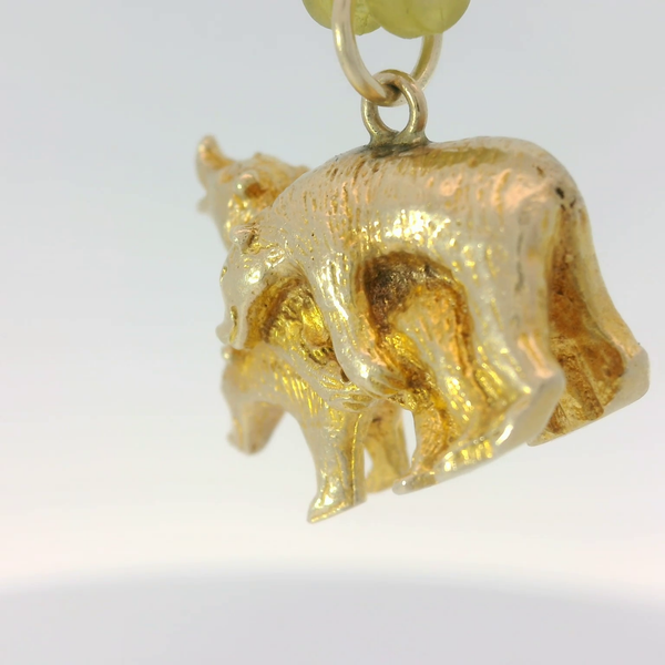 10K Yellow Gold Vintage Bear Trio Charm Pendant Image 4 Chipper's Jewelry Bonney Lake, WA