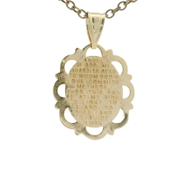 14K Two Tone Angel Pendant w/18