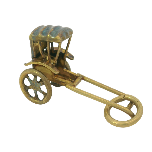 14K Yellow Gold Rickshaw Charm Pendant Chipper's Jewelry Bonney Lake, WA