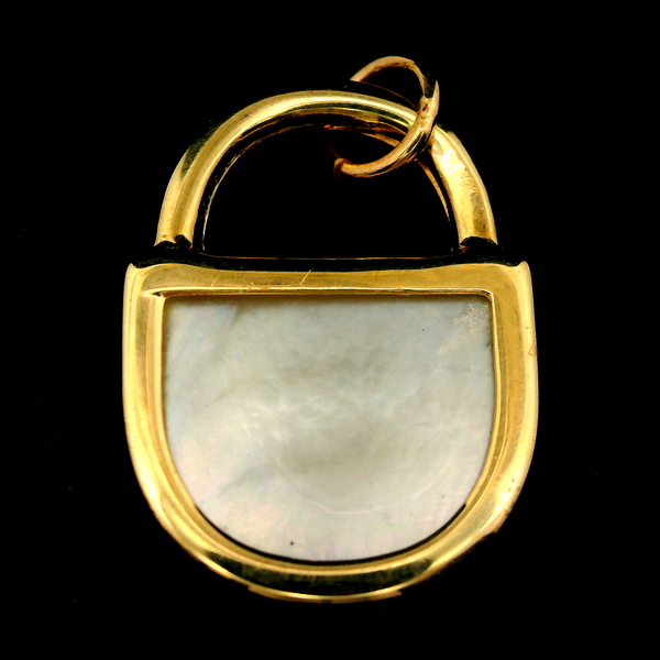 14KY Lock Pendant/Charm w/MOP at Lock's Base Chipper's Jewelry Bonney Lake, WA