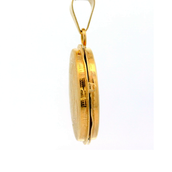 14KY Locket w/ Floral Vine and Leaf Design on Front Image 2 Chipper's Jewelry Bonney Lake, WA