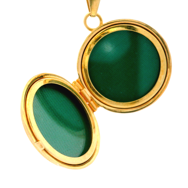 14KY Locket w/ Floral Vine and Leaf Design on Front Image 3 Chipper's Jewelry Bonney Lake, WA