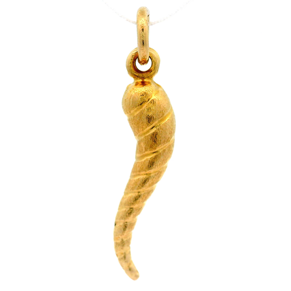 14 Karat Yellow Gold Italian Horn Pendant Chipper's Jewelry Bonney Lake, WA