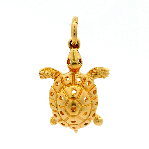 14K Yellow Gold Turtle Charm.  19.90 x 13.40 x 5.40mm Chipper's Jewelry Bonney Lake, WA