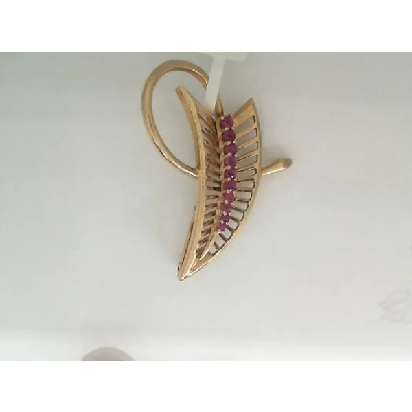 14K Yellow Gold Ruby Brooch 1.0ctw Chipper's Jewelry Bonney Lake, WA