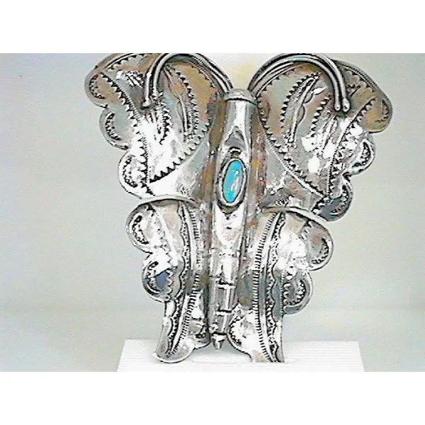 Sterling Silver with Genuine Turquoise Navajo Butterfly Pin Chipper's Jewelry Bonney Lake, WA