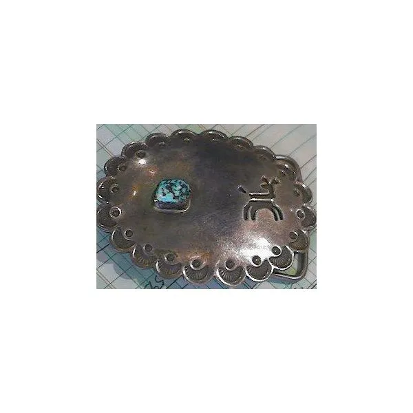 Genuine Turquoise Sterling Silver Native American Belt Buckle Chipper's Jewelry Bonney Lake, WA