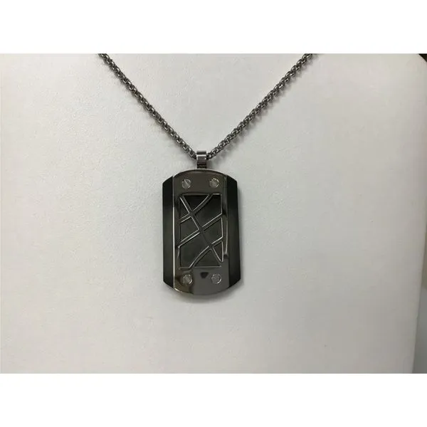 Platinum Stainless Steel Dog Tag Chipper's Jewelry Bonney Lake, WA