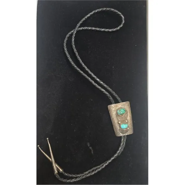 Sterling Silver Bison Dancer Bolo Tie w/Leather Cord/Silver Tips Chipper's Jewelry Bonney Lake, WA