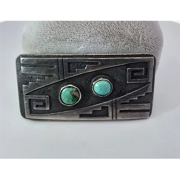 Vintage Hopi Native American Sterling Silver Belt Buckle Chipper's Jewelry Bonney Lake, WA