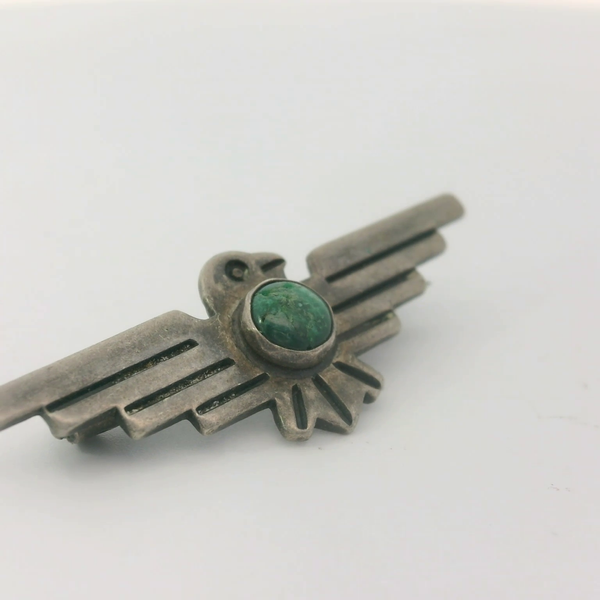 Vintage 1950's Thunderbird Turquoise Brooch Image 3 Chipper's Jewelry Bonney Lake, WA