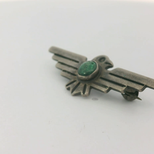 Vintage 1950's Thunderbird Turquoise Brooch Image 4 Chipper's Jewelry Bonney Lake, WA