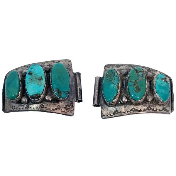 Navajo Sterling Silver Turquoise Watch Band Components by Victor M. Begay Chipper's Jewelry Bonney Lake, WA