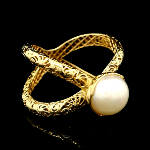 14K Yellow Gold Freshwater Cultured Pearl Ring Image 2 Chipper's Jewelry Bonney Lake, WA