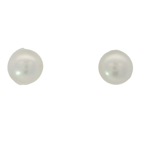 14K Yellow Gold Freshwater Cultured Button Pearl Stud Earrings Chipper's Jewelry Bonney Lake, WA