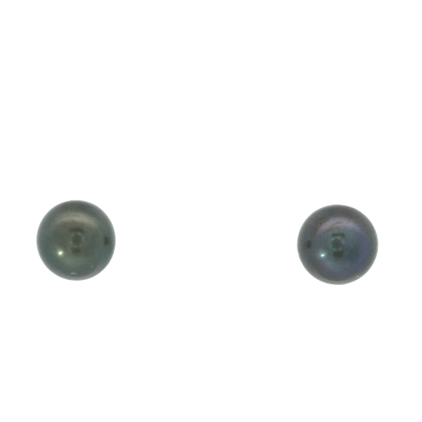 14K Yellow Gold Dyed Black Akoya Cultured Pearl Stud Earrings Chipper's Jewelry Bonney Lake, WA