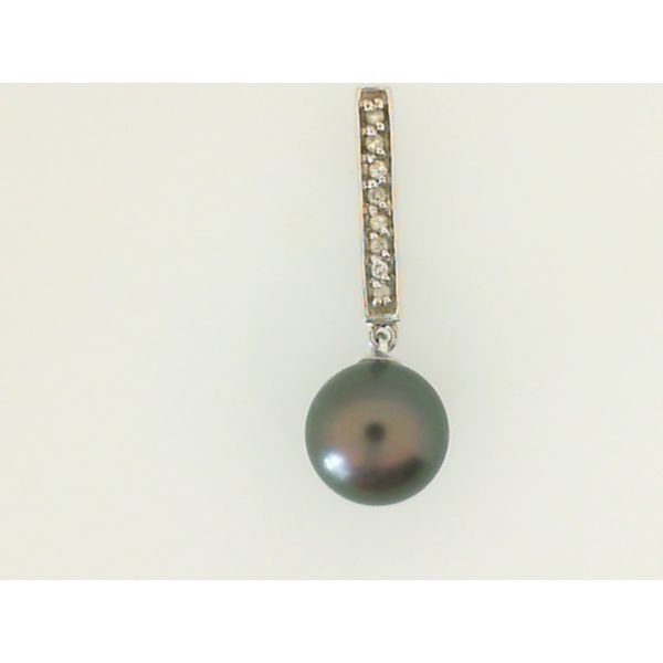 Tahitian Cultured Pearl Pendant with Diamond Accents in 14K White Gold Chipper's Jewelry Bonney Lake, WA