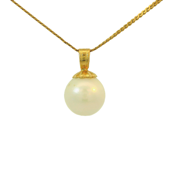 14K Yellow Gold Akoya Cultured Pearl Pendant on 18 Inch Chain Chipper's Jewelry Bonney Lake, WA