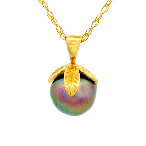 14KY Freshwater Cultured Pearl Pendant and 16