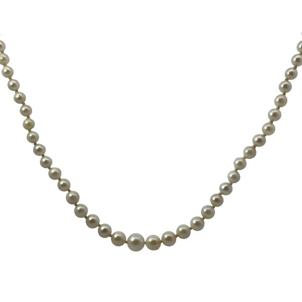 Akoya Cultured Pearl Graduated Necklace 14K White Gold Clasp Chipper's Jewelry Bonney Lake, WA