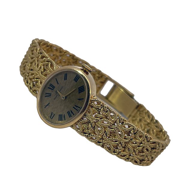 18KY Lady's Baume & Mercier Wristwatch with bark dial.  Manual Wound. Chipper's Jewelry Bonney Lake, WA