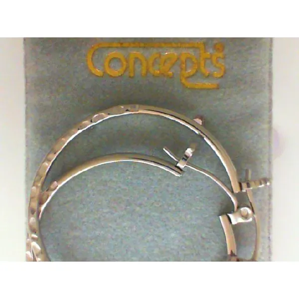 Concepts Designs for Sensitive Ears Hammered Hoop Silver Tone Earrings Chipper's Jewelry Bonney Lake, WA