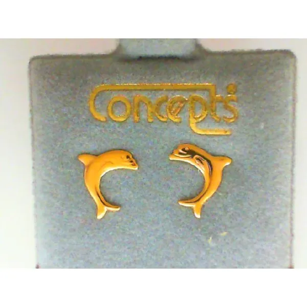 24Kt Yellow Gold Plated Dolphin Earrings Chipper's Jewelry Bonney Lake, WA