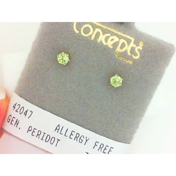 Concepts Designs for Sensitive Ears Genuine Peridot Gold Tone Earrings Chipper's Jewelry Bonney Lake, WA