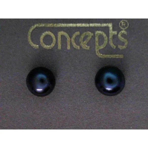 Black Freshwater Cultured Pearl Gold Tone Earrings Image 2 Chipper's Jewelry Bonney Lake, WA