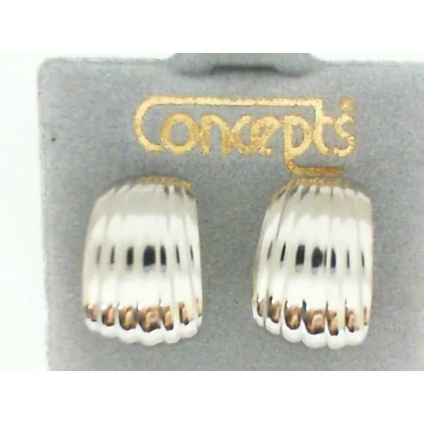 White Ribbed Hoop Earrings Chipper's Jewelry Bonney Lake, WA